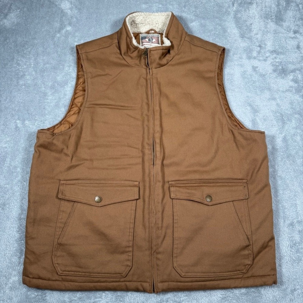Weatherproof Canvas Barn Vest Mens XXL Tan Quilt Lined Heritage Brand Workwear